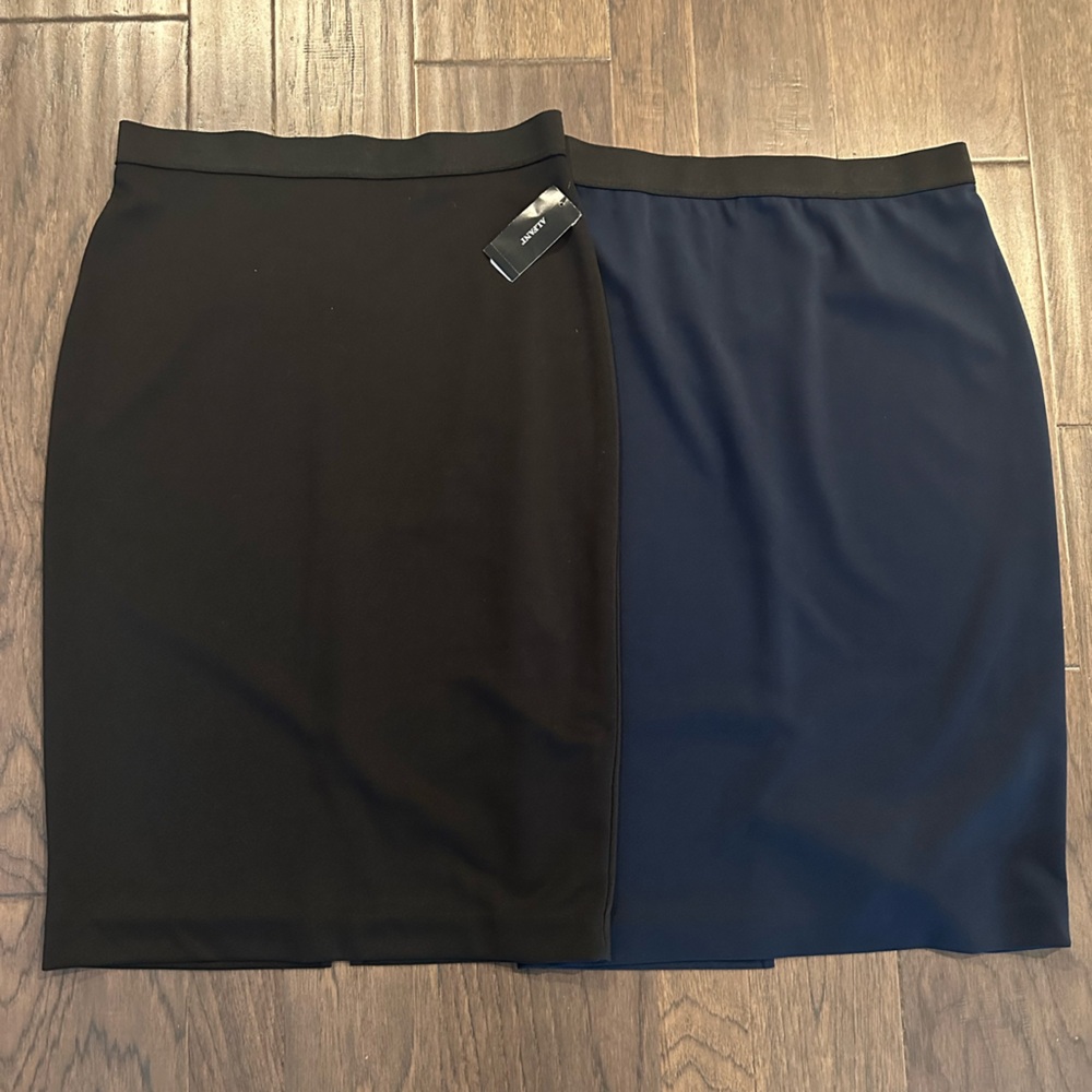 Black and Navy Pencil Skirt Set